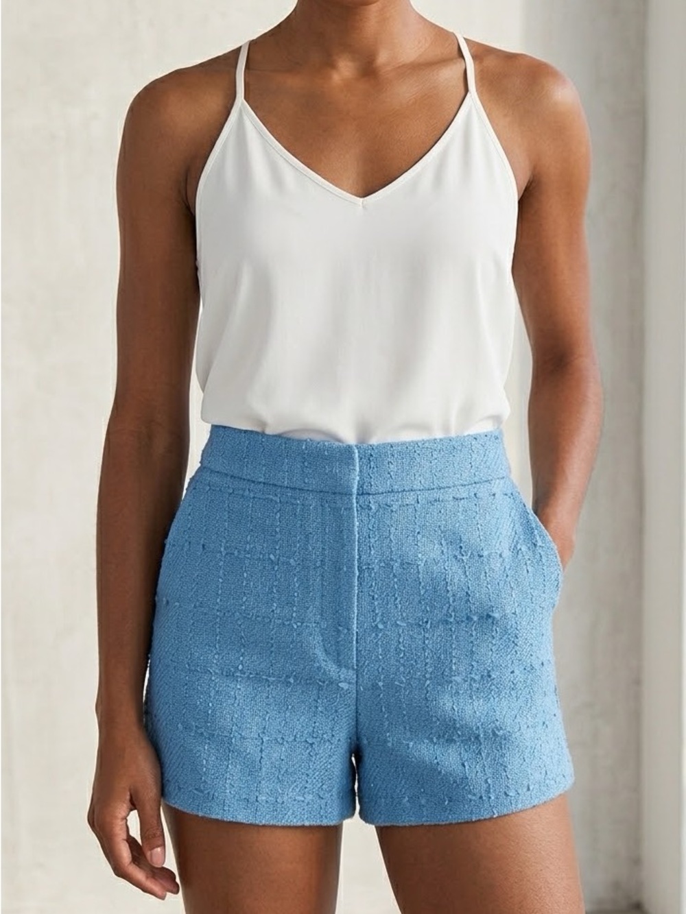 Ann Taylor Blue High-Rise Shorts